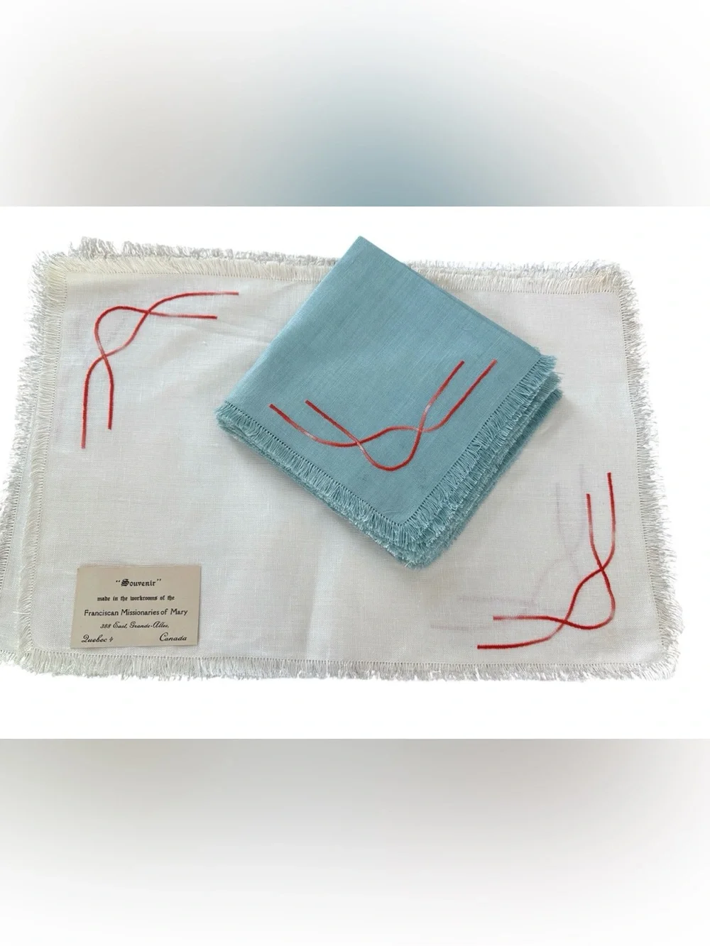 Vintage Franciscan Missionaries of Mary Placemats and Napkins Set 8